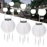 3Pcs Solar Lampions,LED Solar Lampions Garten Laterne,Lampions Außen Wetterfest Warmweiß,LED Lampion Solar Lichterkette Aussen,Solar Lampion Boho Style,Wasserdicht LED Solar Laterne Party Dekoration