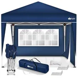 tillvex Pavillon Gartenpavillon 3x3m Wasserdicht Gartenzelt Pop Up, Wasserdicht, höhenverstellbar, UV Schutz 50+, inkl. Tasche