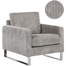 Beliani Sessel VIND Cord 76 x 82 x 82 cm Grau mit Kissen