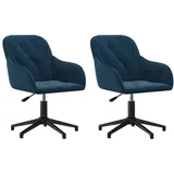 vidaXL Esszimmerstühle 2 Stk. Drehbar Blau Samt