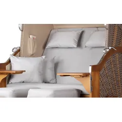 Mr. Deko Strandkorb Komplettset - bene living - Schleswig Pinie - PE mokka - Modell 563