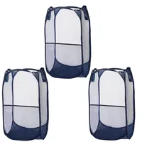 Belle Vous 3er Pack Blauer Faltbarer Wäschekorb Kinder Wäschekorb