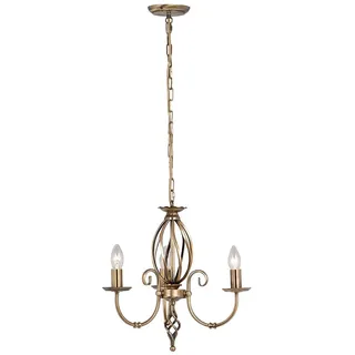 Elstead Lighting Kronleuchter Hängelampe Deckenleuchte Stahl Messing D 36 cm Esszimmerlampe