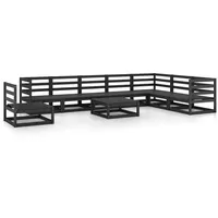 vidaXL 9-tlg Garten-Lounge-Set Schwarz Massivholz Kiefer Modell 13