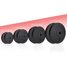 physionics Hantelscheiben Hantelscheiben Set 10 kg schwarz