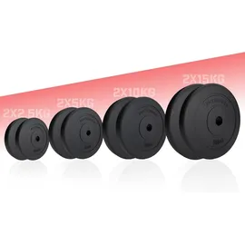 physionics Hantelscheiben Hantelscheiben Set 10 kg schwarz