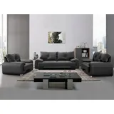 beautysofa Big-Sofa Kunstleder 3-Sitzer + 2-Sitzer + Sessel Schwarz