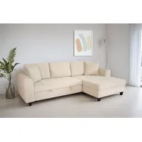 trends by hg Ecksofa TRENDS BY HG "Moritz L-Form, B: 265 cm", b800 zoom 1 cream, B:265cm H:86cm T:150cm, 92% Polyester;8% Nylon, Sofas, Ecksofa, mit Bettfunktion, Bettkasten & Zierkissen