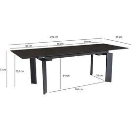 Wohnling WL7.152 180 x 77 x 95 cm schwarz