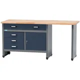 KÜPPER Werkbank Eintürig mit 4 Schubladen 84 x 170 x 60 cm Dunkelblau