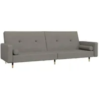 vidaXL Schlafsofa 2-Sitzer mit 2 Kissen Hellgrau Samt