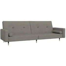 vidaXL Schlafsofa 2-Sitzer mit 2 Kissen Hellgrau Samt