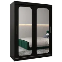 Abiks möbel MÖBEL Kryspol Schwebetürenschrank, Schwarz, Kunststoff, Nachbildung, 5