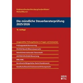 HDS-Verlag Die mündliche Steuerberaterprüfung 2025/2026, 18. Auflage