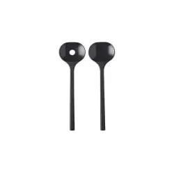 Mepal Bloom Salatbesteck, Salatlöffel mit Abtropfloch, 2-teilig 105959040100  , Farbe: pebble black