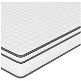 Taschenfederkernmatratze Federkernmatratze Taschen mit integriertem und integriertem Topper, FUROKOY, 25 cm hoch, (Set, für Seiten/Rücken und Bauchschläfer), weiß-grau (140 x 200cm),Höhe 25cm,mit Kaltschaum 140 cm x 200 cm x 25 cm