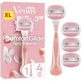 Gillette Comfortglide Spa Breeze Damenrasierer + 4 Klingen