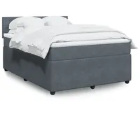VidaXL Boxspringbett mit Matratze Dunkelgrau 140x200 cm Samt