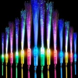 20 Stück LED Leuchtstab Glasfaser, Leuchtwedel, Leuchtstäbe Knicklichter Partyzubehör,3 Modi Bunt blinkende LED-Leuchtstäbe, Leuchtstab Kinder, Party Mitgebsel Kindergeburtstag für Weihnachten