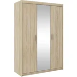 AX Living Kleiderschrank, Sonoma Eiche, Kunststoff, Teilmassiv,Kiefer, Rechteckig, 133x190.6x53 cm, Hergestellt in Europa, FSC Mix, Reach, Schlafzimmer, Kleiderschränke, Drehtürenschränke