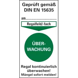 Prüfplakette gem. DIN EN 15635, Überwachung - Bund = 50 Stk. - 40 x 80 mm Folie selbstklebend