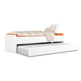 Priess Stauraumbett PRIESS "Barkhausen", weiß (lichtweiß), B:97cm H:54,5cm L:205cm, Betten, Stauraumbett, mit ausziehbarer Liegefläche