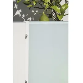 BM Massivholz Abschlusselement Zaun 103 x 180/120 cm Creme/Glas