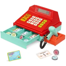 Battat - Spielzeug Registrierkasse für Kleinkinder, Kinder - 49-teilige Registrierkasse mit Spielgeld, Kreditkarte, Scanner - Pretend Play Spielzeug - 3 Jahre +