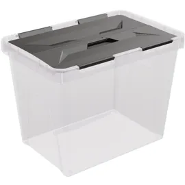 sunware perfectly organised Aufbewahrungsbox 36 x 23,5 x 26,3 cm 1-tlg. Grau/Transparent