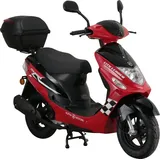 Alpha Motors Mofaroller CityLeader 50 ccm 25 kmh EURO 5 rot inkl. Topcase