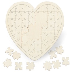 relaxdays Puzzle Herzpuzzle Hochzeit aus Holz, Puzzleteile
