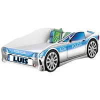 ACMA Kinderbett Autobett Auto Junior mit Lattenrost und Matratze 140x70 160x80 180x80 (140x70, 9 + Name)