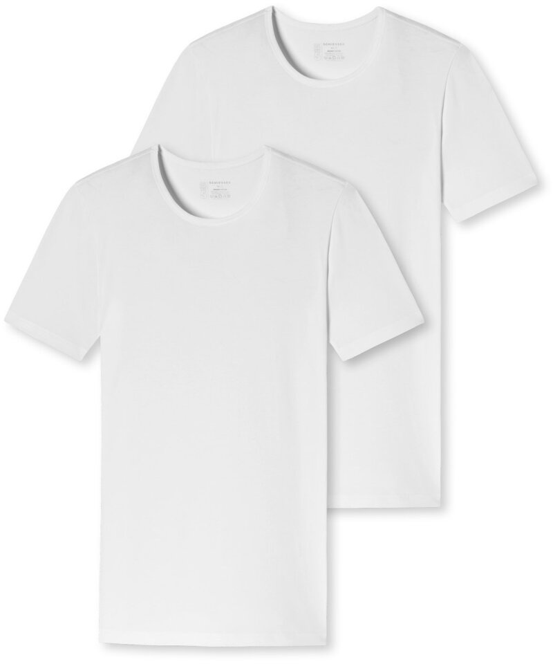 SCHIESSER Herren T-Shirts im Pack - Serie "95/5", Vorteilspack, Rundhals, S-XXL Weiß XL 4er Pack (2x2P)