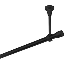 MDEKOR Gardinenstange schwarz 160 cm 1-läufig 19 mm aus Metall Deckenbefestigung Endstück Kappe