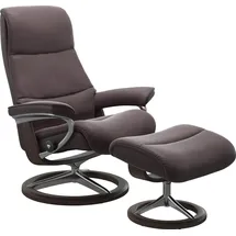 Stressless Relaxsessel View Paloma 82 x 109 x 81 cm Rot mit Hocker