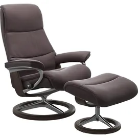 Stressless Relaxsessel View Paloma 82 x 109 x 81 cm Rot mit Hocker