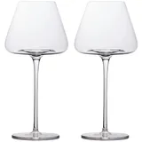 Intirilife 2x Wein Glas mit modernem Design - 600 ml Füllmenge - Weißwein Rotwein Glas Kelch Spülmaschinenfest Kristallglas stoßfest