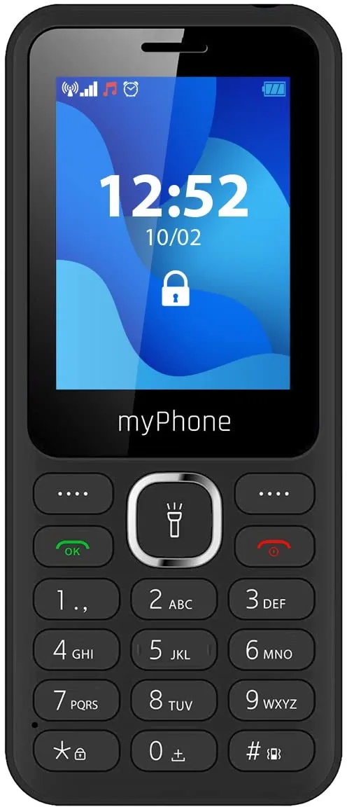 MP myPhone 6320 Tastenhandy ohne Vertrag 2,4” Seniorenhandy mit Taschenlampe, Dual SIM, Kamera, FM Radio, MP3, Lange Akku 1000mAh, Bluetooth, SD, Mobiltelefon, Rentner Handy, Großtastenhandy - Schwarz