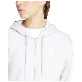 adidas Damen Kapuzensweat Essentials 3-Streifen Full-Zip Fleece, Größe M in Pink LGREYH/WHITE