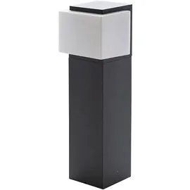 Nowa Außenleuchte Standlampe Außen Stehlampe anthrazit Wegeleuchte Aluminium Glas, 1x E27 Fassung, LxBxH 14x12x40 cm