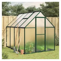 VidaXL Gewächshaus mit Fundamentrahmen Grün 224x169x195 cm Aluminimum