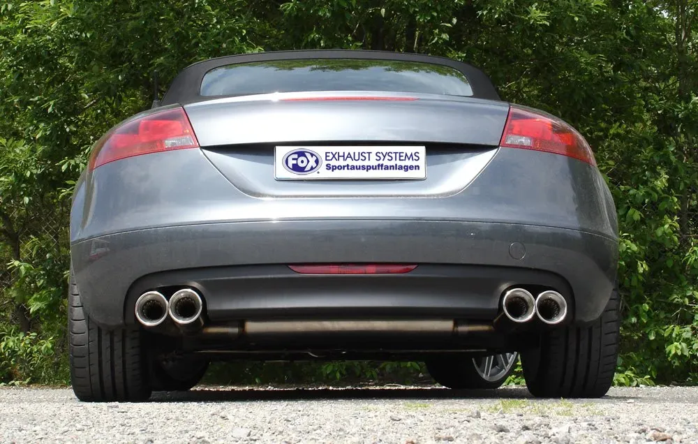 Fox Duplex Auspuff Sportauspuff Endschalldämpfer für Audi TT 8J 3,2 V6 2x100