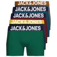 Jack & Jones Boxershorts Solid (5-St., 5er Pack) gute Passform durch elastische Baumwollqualität schwarz XL