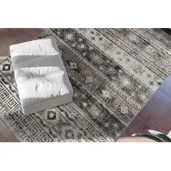 Teppich CALO-DELUXE "Ruzica-303" Gr. 6, grau, B:200cm H:6mm L:290cm, Kunstfaser, Teppiche, Flachgewebe, Vintage Design, Wohnzimmer