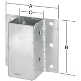 Vormann Anschraub Pfostenträger 175 x 148 x 91 mm Grau/Stahl