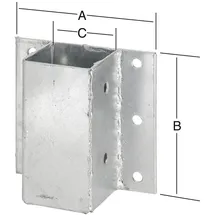 Vormann Anschraub Pfostenträger 175 x 148 x 91 mm Grau/Stahl