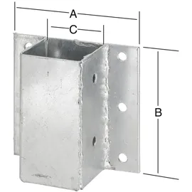 Vormann Anschraub Pfostenträger 175 x 148 x 91 mm Grau/Stahl