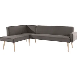 exxpo - sofa fashion Lungo 158 x 84 x 239 cm Webstoff langer Schenkel rechts grau/grey melange