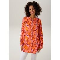 Aniston CASUAL Longbluse mit farbharmonischem, graphischen Druck gelb|orange|rosa 40