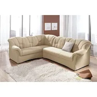 Ecksofa DOMO COLLECTION "Papenburg B/T/H: 242/190/84 cm L-Form" Sofas Gr. B/H/T: 242cm x 84cm x 190cm, Luxus-Microfaser, langer Schenkel rechts, mit Bettfunktion, beige (natur) wahlweise mit Bettfunktion, Langer Schenkel links oder rechts